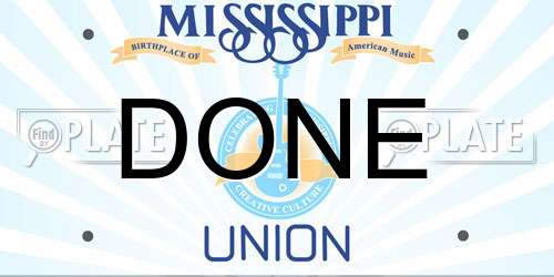 DONE Mississippi License Plate