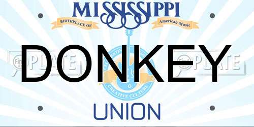 DONKEY Mississippi License Plate