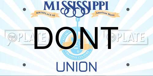 DONT Mississippi License Plate