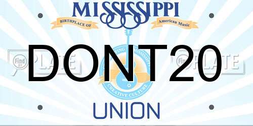 DONT20 Mississippi License Plate