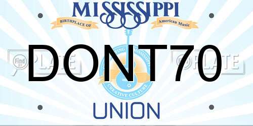 DONT70 Mississippi License Plate