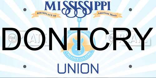 DONTCRY Mississippi License Plate
