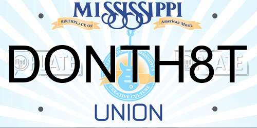 DONTH8T Mississippi License Plate