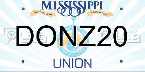 DONZ20 Mississippi License Plate