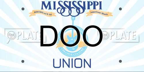 DOO Mississippi License Plate