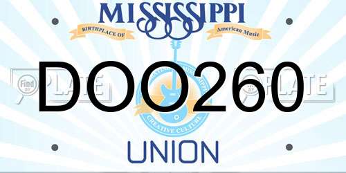 DOO260 Mississippi License Plate