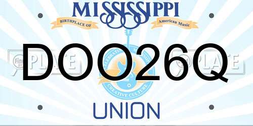DOO26Q Mississippi License Plate