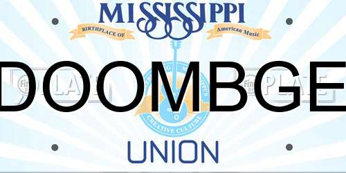 DOOMBGE Mississippi License Plate