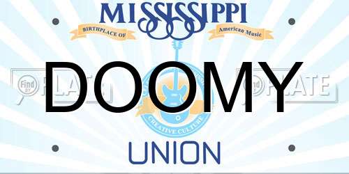 DOOMY Mississippi License Plate