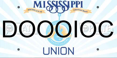 DOOOIOC Mississippi License Plate