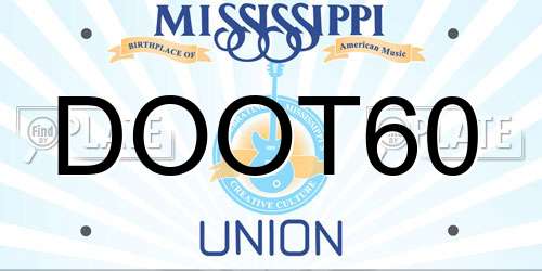 DOOT60 Mississippi License Plate