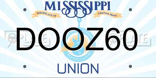 DOOZ60 Mississippi License Plate