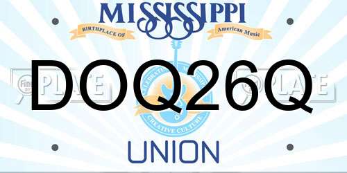 DOQ26Q Mississippi License Plate
