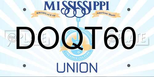 DOQT60 Mississippi License Plate