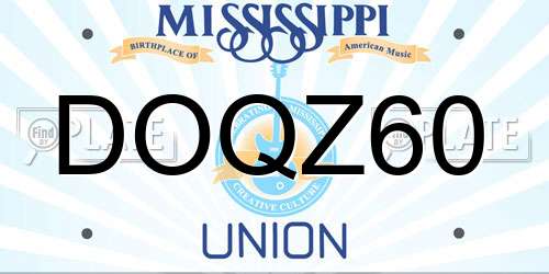DOQZ60 Mississippi License Plate