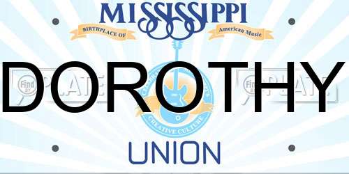 DOROTHY Mississippi License Plate