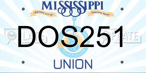 DOS251 Mississippi License Plate