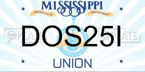 DOS25I Mississippi License Plate