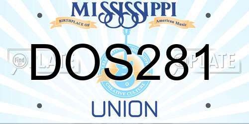 DOS281 Mississippi License Plate
