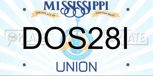 DOS28I Mississippi License Plate