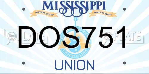 DOS751 Mississippi License Plate