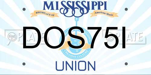 DOS75I Mississippi License Plate