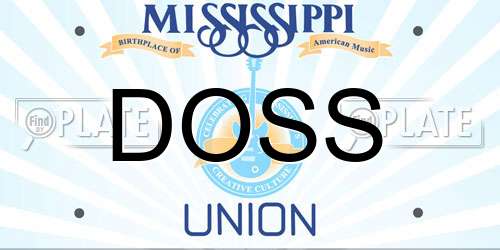 DOSS Mississippi License Plate