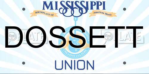DOSSETT Mississippi License Plate