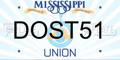 DOST51 Mississippi License Plate