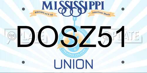 DOSZ51 Mississippi License Plate
