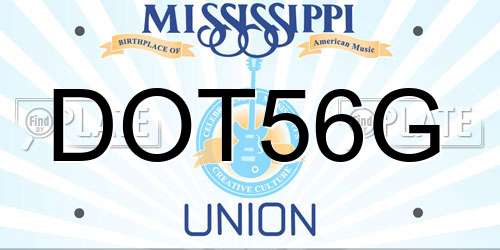 DOT56G Mississippi License Plate