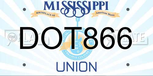 DOT866 Mississippi License Plate