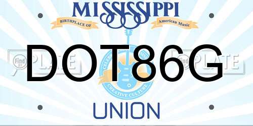 DOT86G Mississippi License Plate