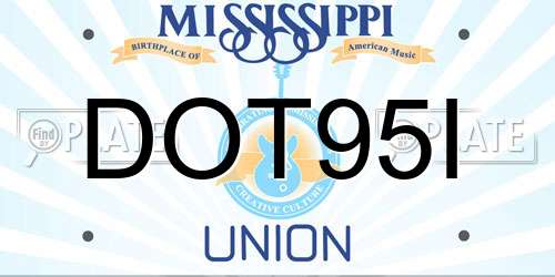 DOT95I Mississippi License Plate