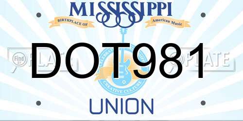 DOT981 Mississippi License Plate