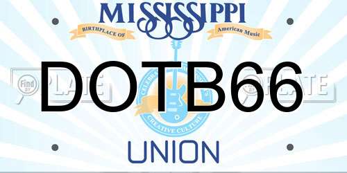 DOTB66 Mississippi License Plate