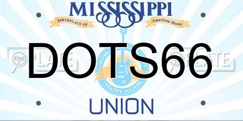 DOTS66 Mississippi License Plate