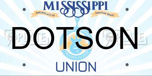 DOTSON Mississippi License Plate