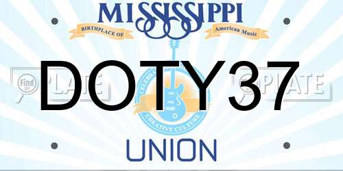 DOTY37 Mississippi License Plate