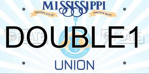 DOUBLE1 Mississippi License Plate