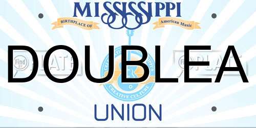 DOUBLEA Mississippi License Plate