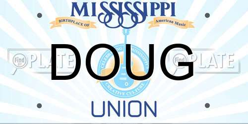 DOUG Mississippi License Plate