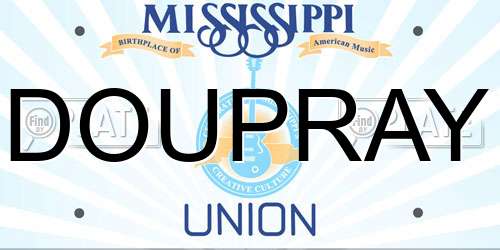 DOUPRAY Mississippi License Plate