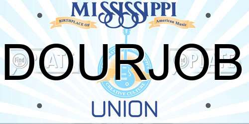 DOURJOB Mississippi License Plate