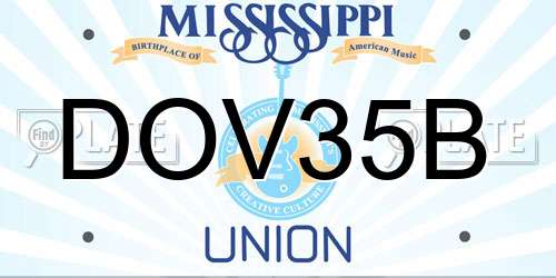 DOV35B Mississippi License Plate