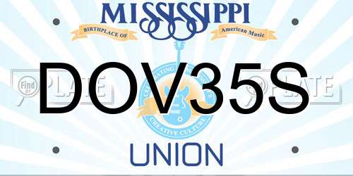 DOV35S Mississippi License Plate