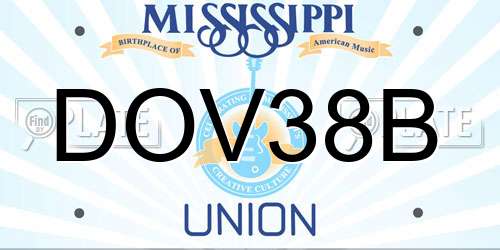 DOV38B Mississippi License Plate