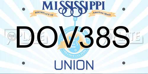 DOV38S Mississippi License Plate