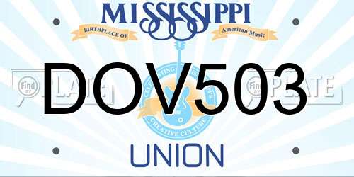 DOV503 Mississippi License Plate