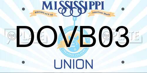 DOVB03 Mississippi License Plate